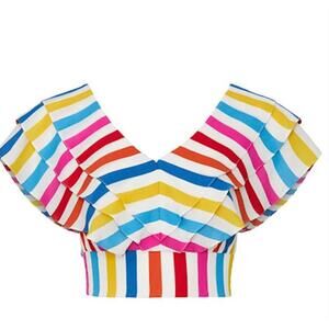 Color Me Courtney Holly Colorful Ruffle Crop‎ Top Size 4